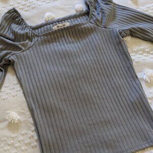 NWOT Ribbed Square Neck Long Sleeve Top by Madewell